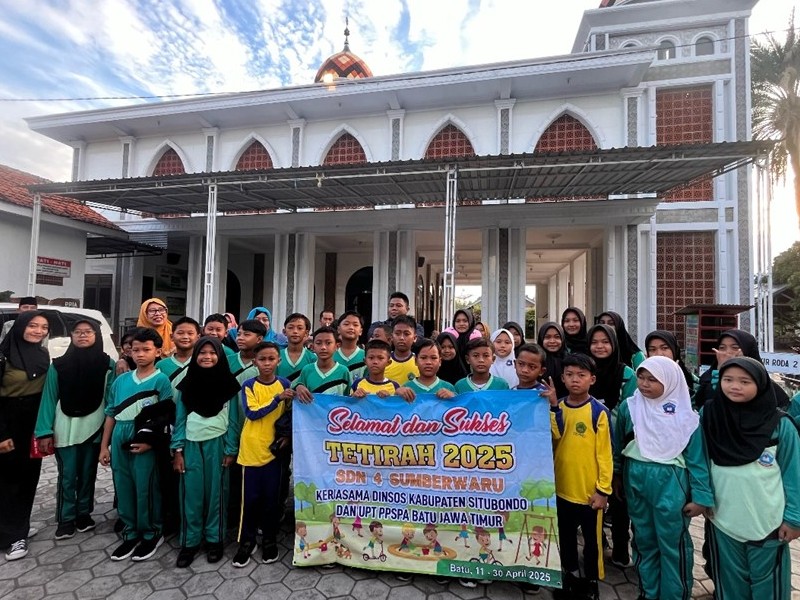 PEMBERANGKATAN SISWA SDN 4 SUMBERWARU PADA PROGRAM TETIRAH 2025